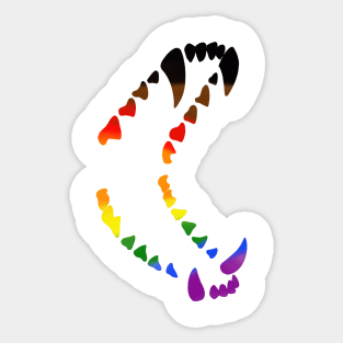 Wolf Teeth Pride: Gay Pride 2.0 Sticker